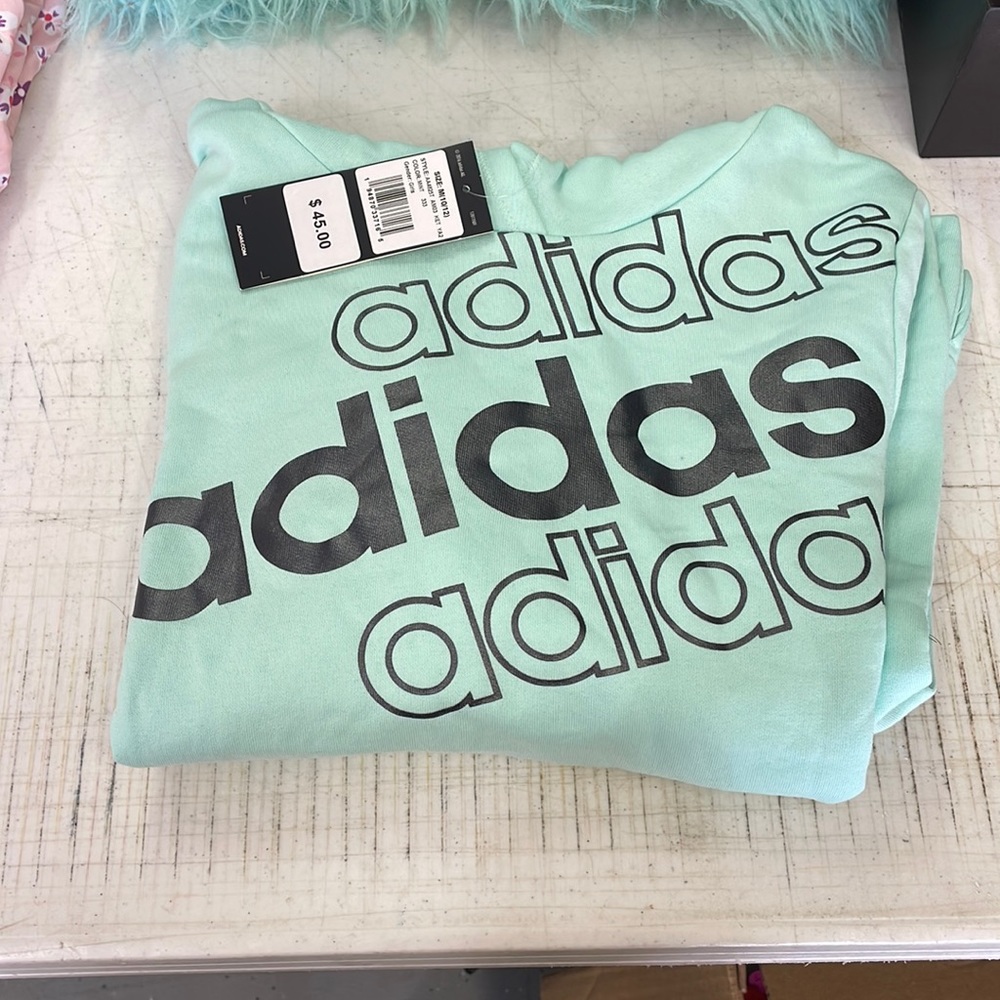 Brand new youth girls adidas mint green hoodie